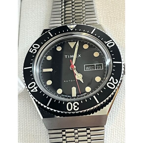 Mens Wristwatch Timex M79 Stainless Black NWOT - Picture 1 of 5
